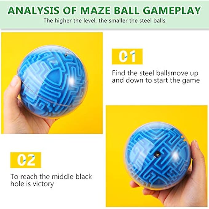 AMAZE 3D GRAVITY MEMORY SEQUENTIAL MAZE BALL PUZZLE TOY GIFTS FOR KIDS ADULTS - CHALLENGES GAME LOVER TINY BALLS BRAIN TEASERS GAME, TOY FOR KIDS AND ADULTS, MAZE BALLS, PUZZLE GAME (BLUE) - Image 3